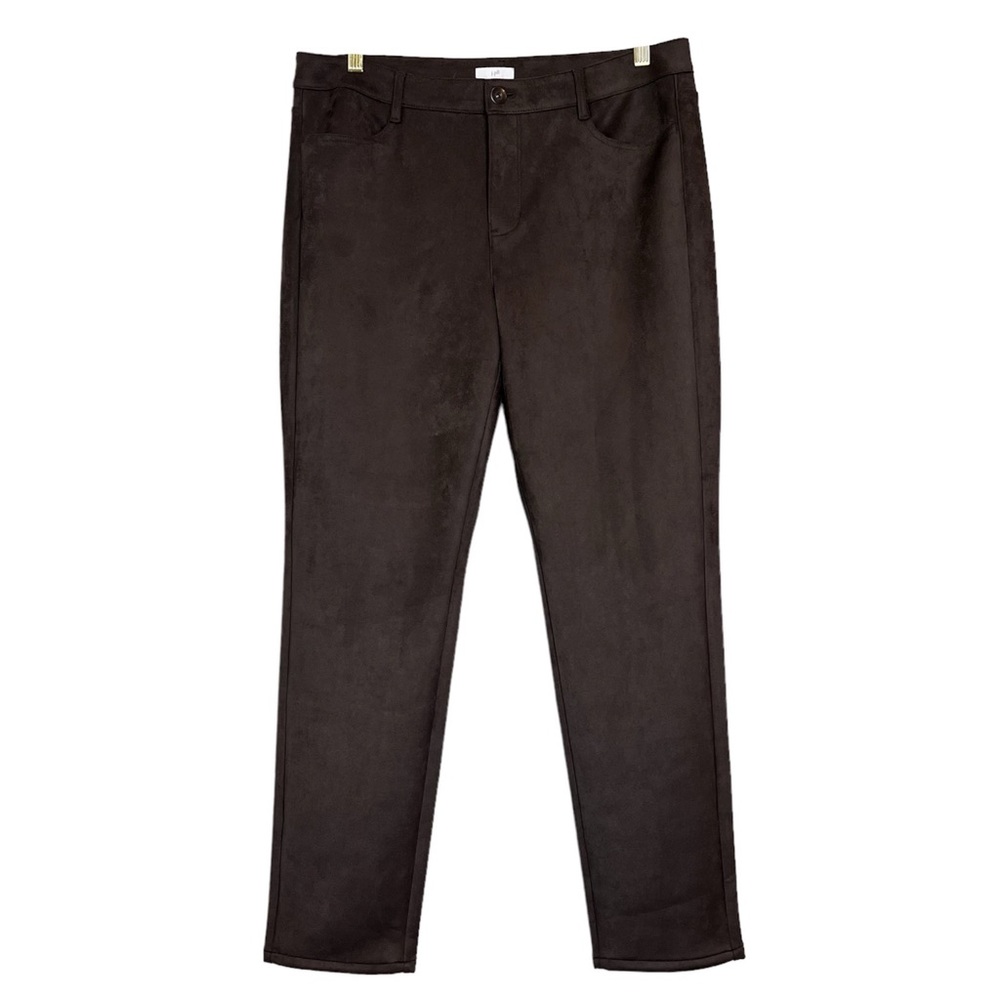 NWT J. Jill Taylor Luxe Faux Suede Pants Mocha Brown Size 12
